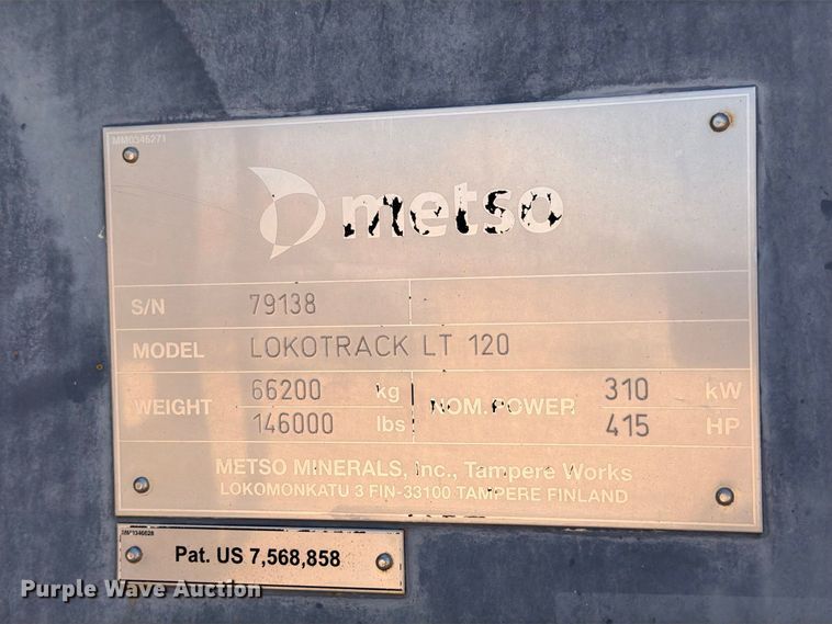 image for item DU1508 2017 Metso Lokotrack LT120 jaw crusher
