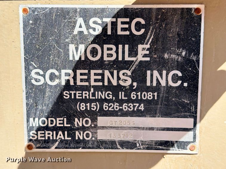 image for item DU1509 Astec GT205S screening plant