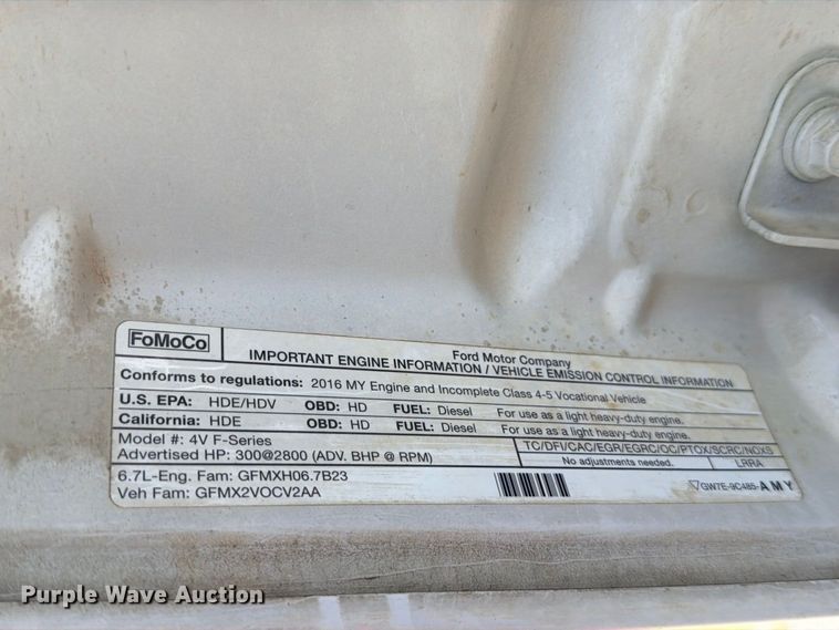 image for item DU1528 2016 Ford F550 bucket truck
