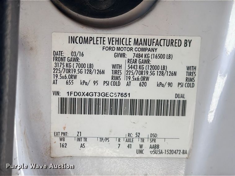 image for item DU1532 2016 Ford F-450 Ext. Cab bucket truck