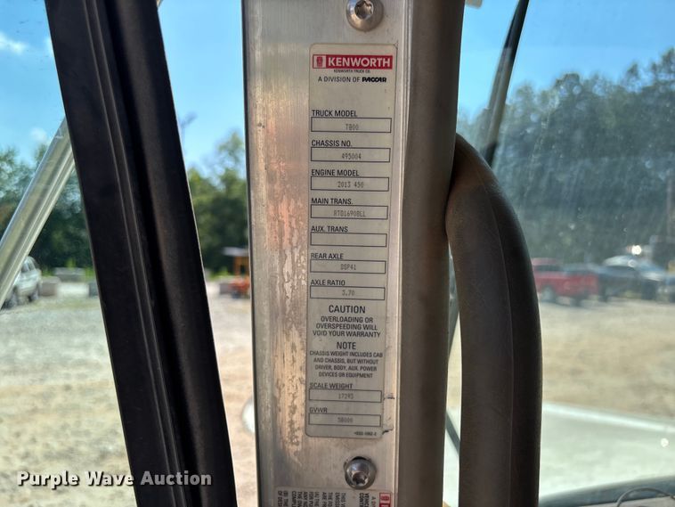 image for item DU6335 2016 Kenworth T800 dump truck