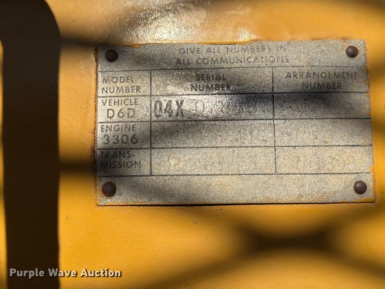 image for item DZ4686 1981 Caterpillar D6D dozer