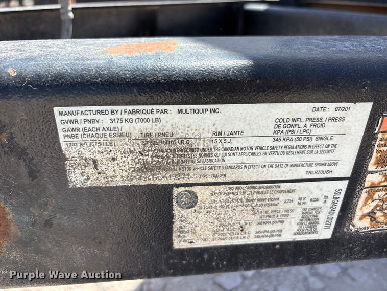 image for item EF6379 Multiquip DCA-0750J generator