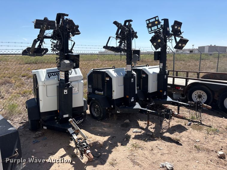 (3) Allmand Night-Lite V-Series NLV light plants