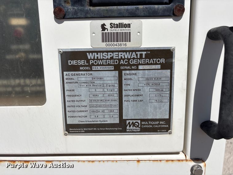 image for item EF6423 MQ  (2) MQ Power DH-0480I generators