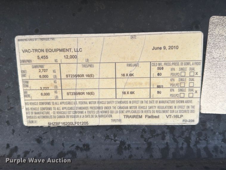 image for item EG9335 2010 Vermeer LP 555 DT vacuum trailer