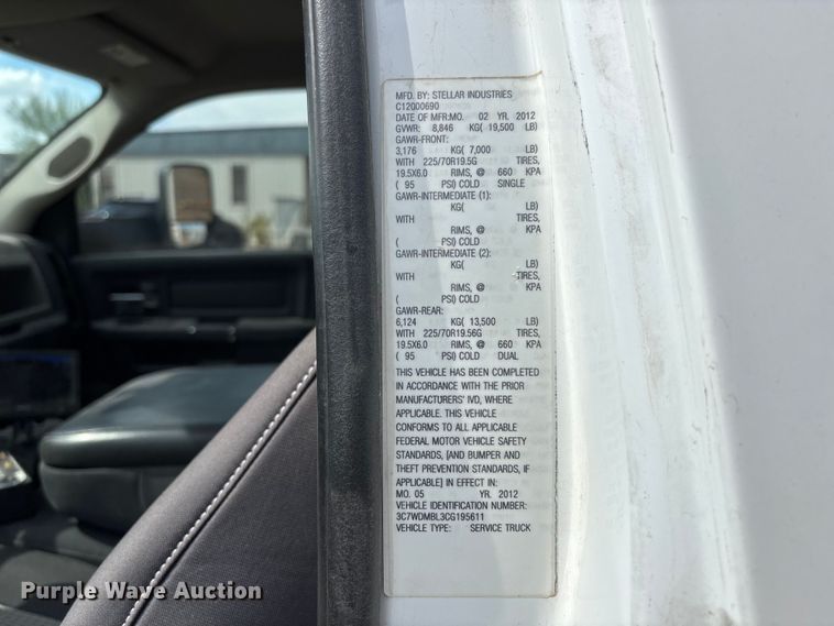 image for item EL2605 2012 Dodge Ram 5500 utility / service truck