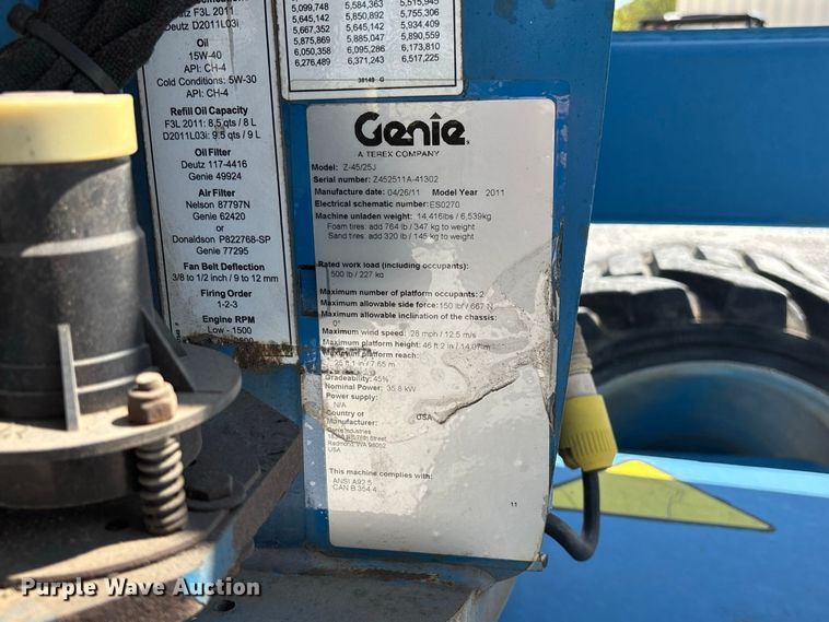 image for item EO4499 2011 Genie Z-45/25J boom lift