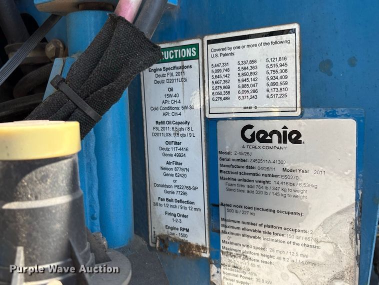 image for item EO4499 2011 Genie Z-45/25J boom lift