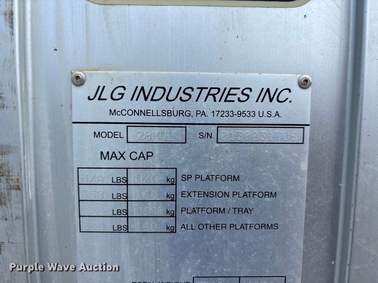 image for item ER3231 JLG 20MVL vertical lift