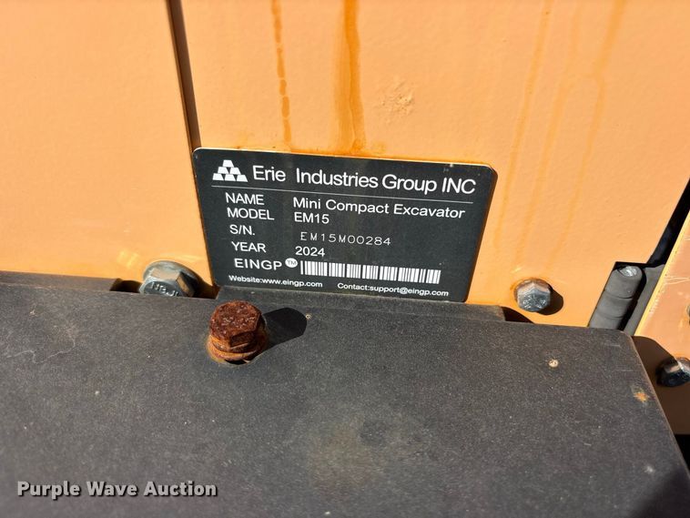 image for item ET0423 2024 Erie EM15 mini excavator