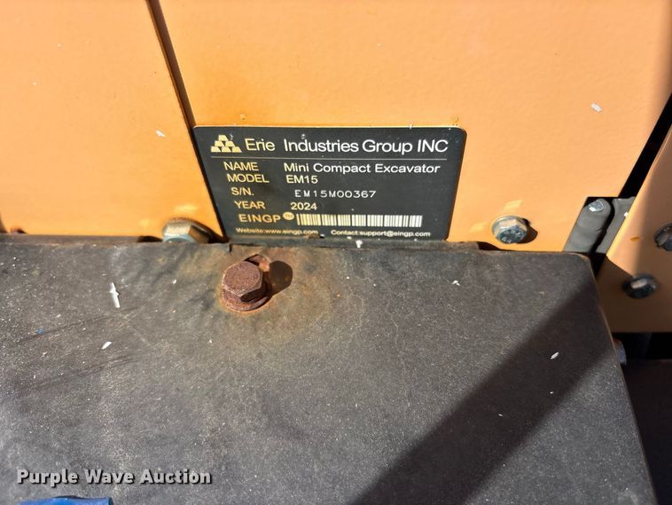 image for item ET0424 2024 Erie EM15 mini excavator