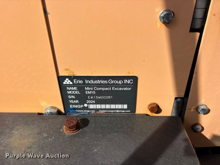 image for item ET0426 2024 Erie EM15 mini excavator