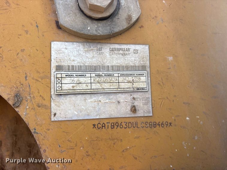 image for item ET0484 2007 Caterpillar 963D track loader