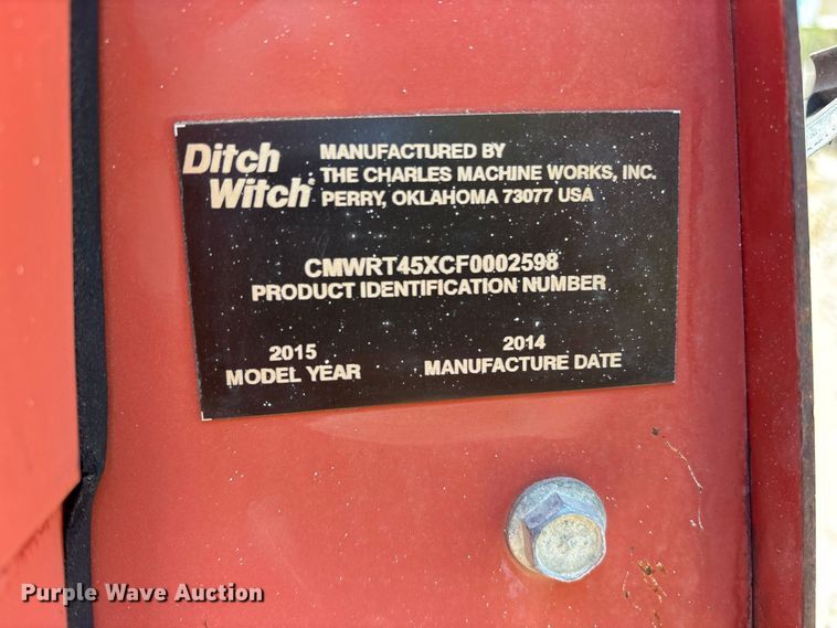 image for item ET0496 2015 Ditch Witch RT45 Trencher