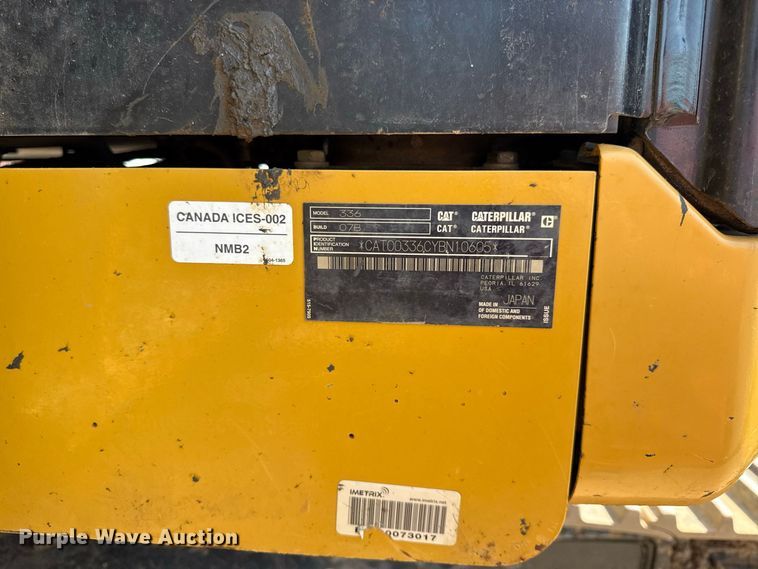 image for item EV6117 2020 Caterpillar 336 excavator
