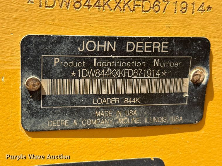 image for item EW4272 2015 John Deere 844K-II wheel loader
