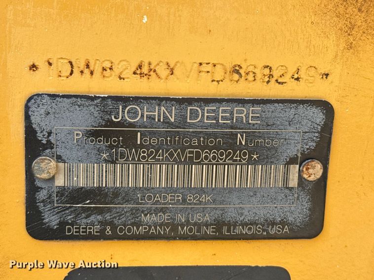 image for item EW4275 2015 John Deere 824K-II wheel loader