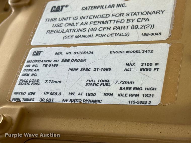 image for item EW4276 2000 Caterpillar generator