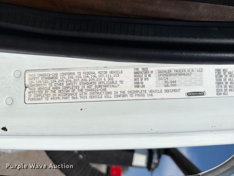 image for item FB5055 2015 Freightliner 114SD vacuum truck