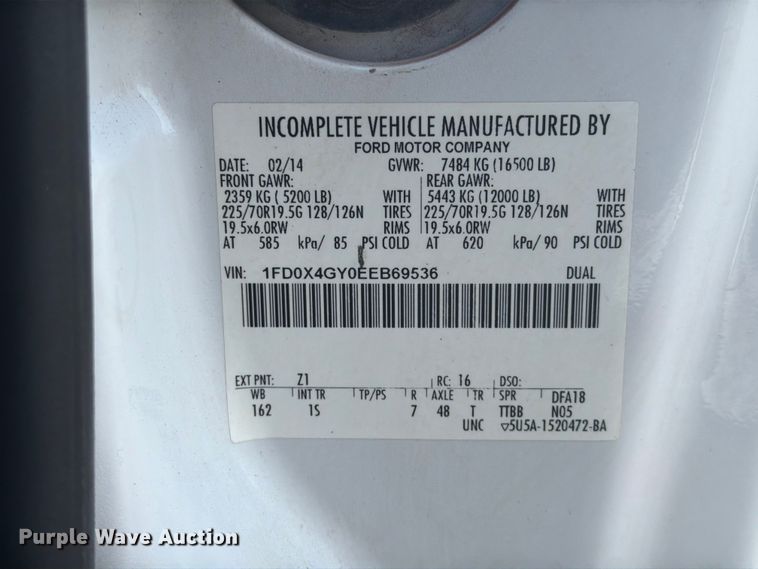 image for item FB5057 2014 Ford F450 Super Duty Ext. Cab utility / service truck