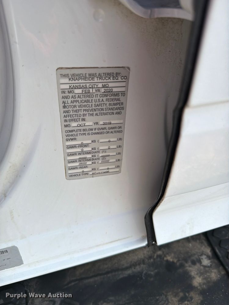 image for item FB5058 2019 RAM 3500 Heavy Duty Crew Cab utility bed pickup truck