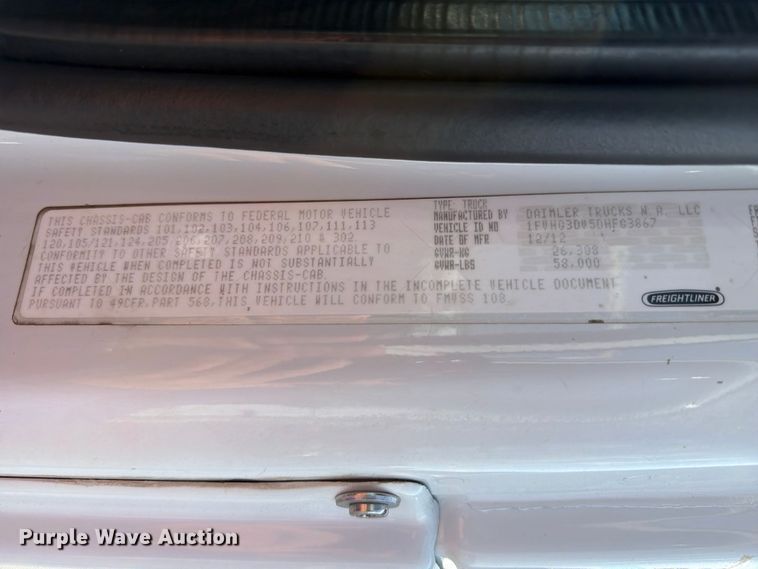 image for item FB5059 2013 Freightliner 114SD Crew Cab crane truck