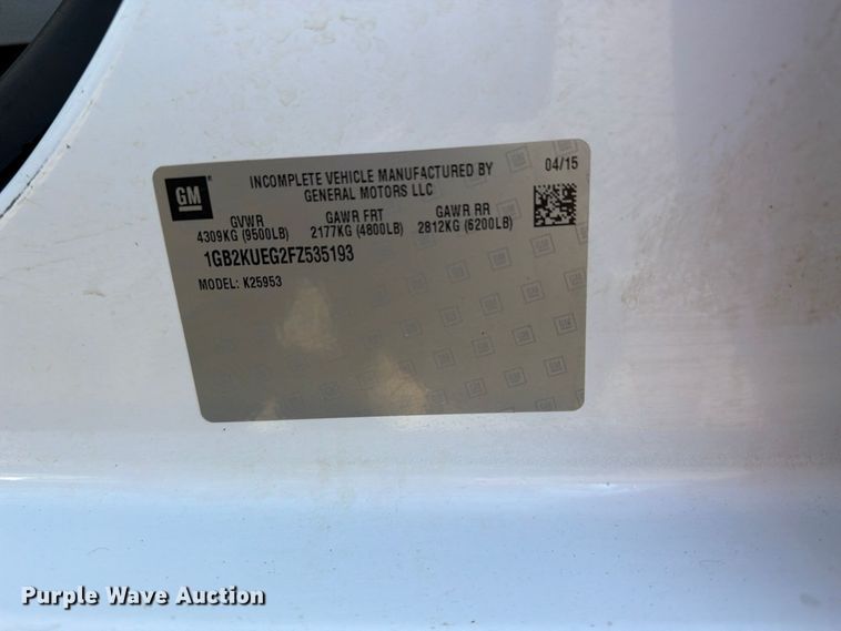 image for item FB5073 2015 Chevrolet Silverado 2500HD Ext. Cab utility bed pickup truck
