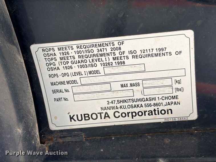 image for item FB8289 2020 Kubota KX040-4 mini excavator