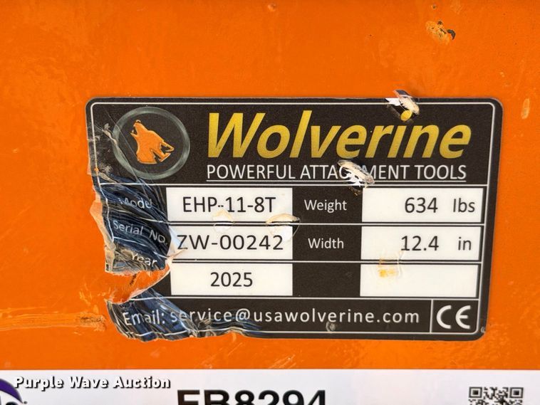 image for item FB8294 2025 Wolverine EHP-11-8T hydraulic pulverizer