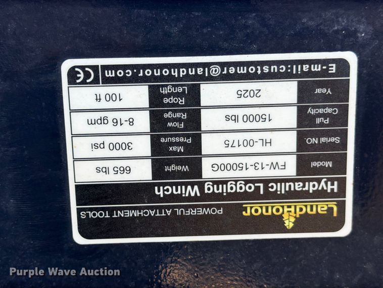 image for item FB8299 2025 LandHonor FW-13-15000G skid steer winch
