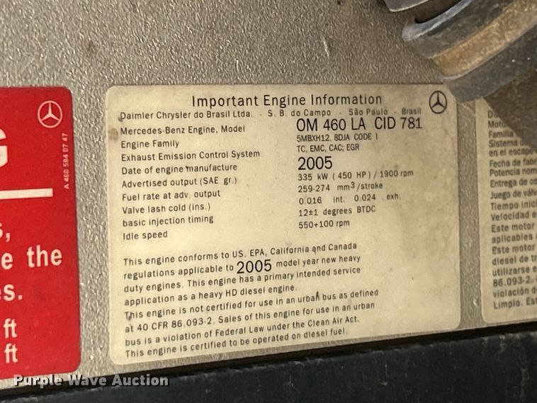 image for item FC2737 2005 Sterling Truck L9500 Series crane truck