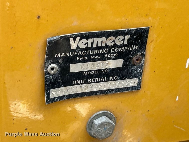 image for item FC2851 2005 Vermeer D18x22 Navigator HDD directional boring unit directional boring unit