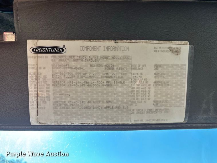image for item FG0623 2009 Freightliner dump truck