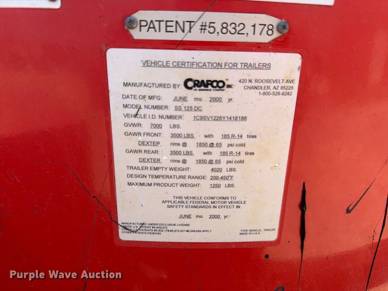 image for item FI0364 2000 Crafco SS 125 DC pothole patcher