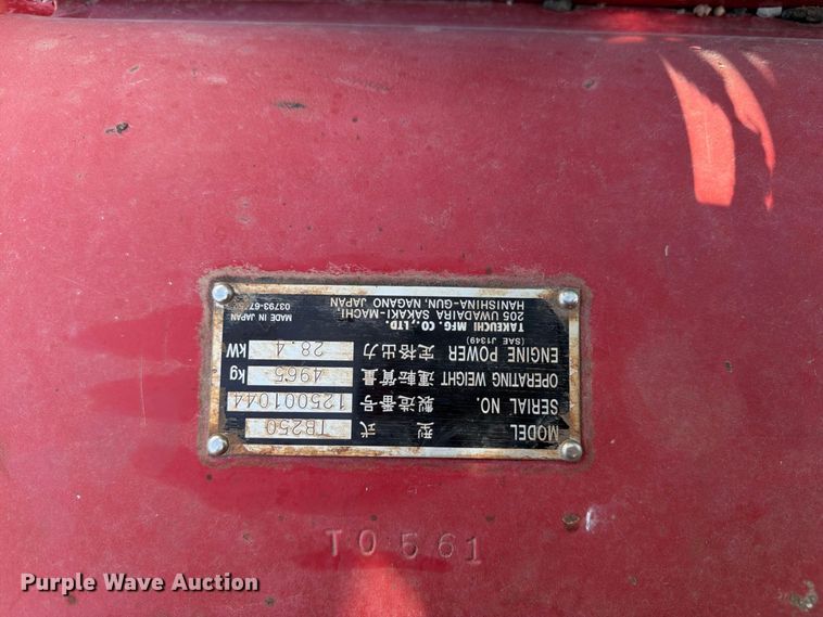 image for item FK3411 2010 Takeuchi TB250 mini excavator