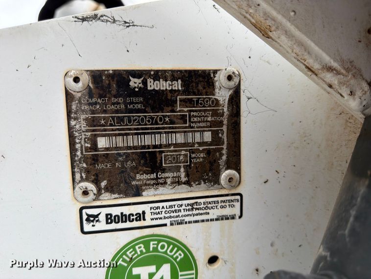 image for item FK3625 2016 Bobcat T590 tracked skid steer loader
