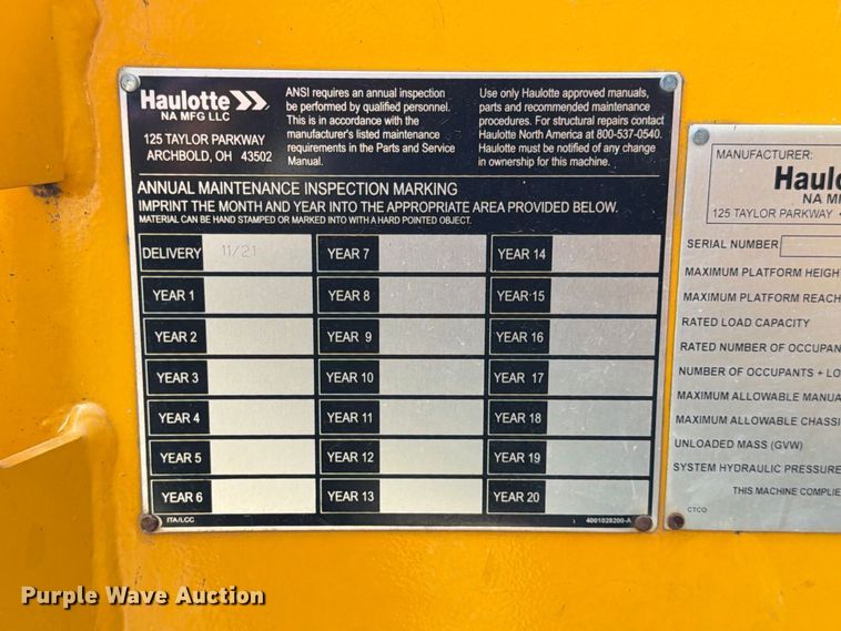 image for item FK3644 2022 Haulotte 4527A boom lift