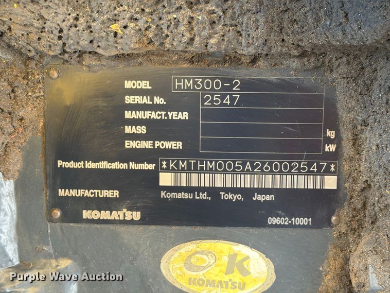 image for item FK4132 2008 Komatsu HM300-2 articulated haul truck