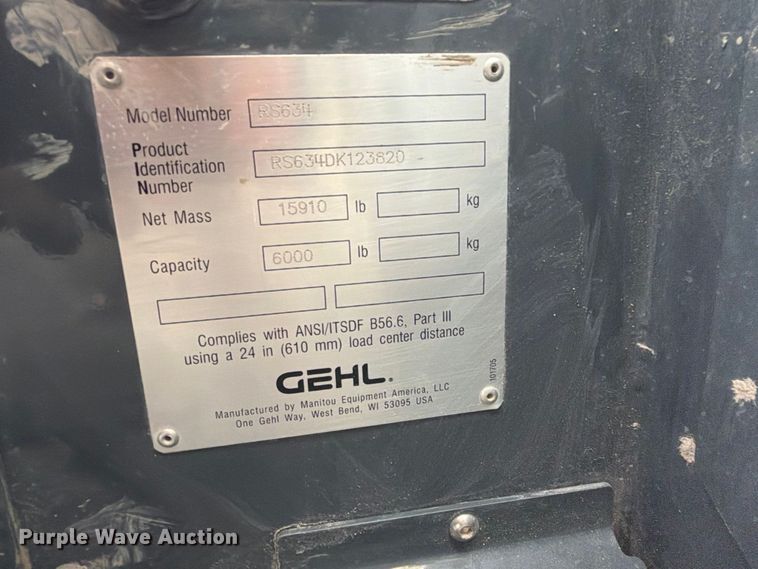 image for item FK4607 2019 Gehl RS6-34 telehandler