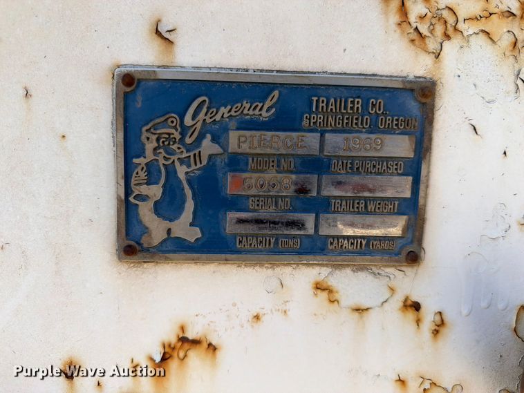 image for item FK4609 1969 Pierce General lowboy equipment trailer