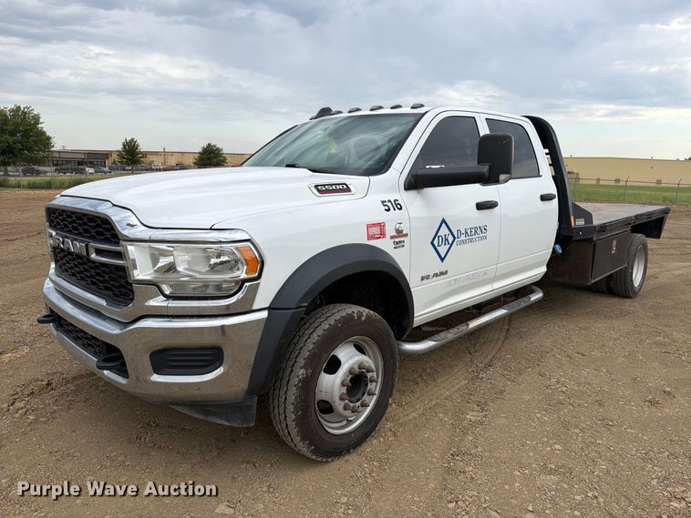 image for item FK5072 2019 RAM 5500 Heavy Duty Crew Cab flatbed truck
