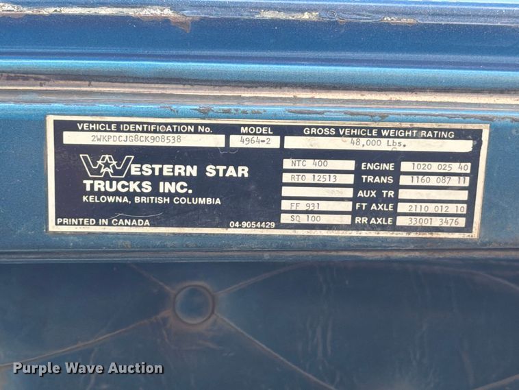 image for item FM7632 1982 Western Star 4900 water truck