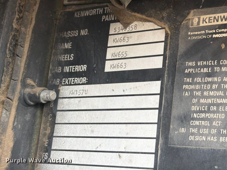 image for item FM7634 1987 Kenworth T600A semi truck