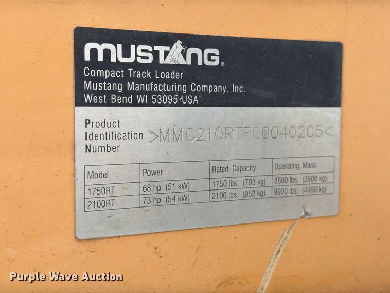 image for item FM7638 2011 Mustang 2100RT tracked skid steer loader