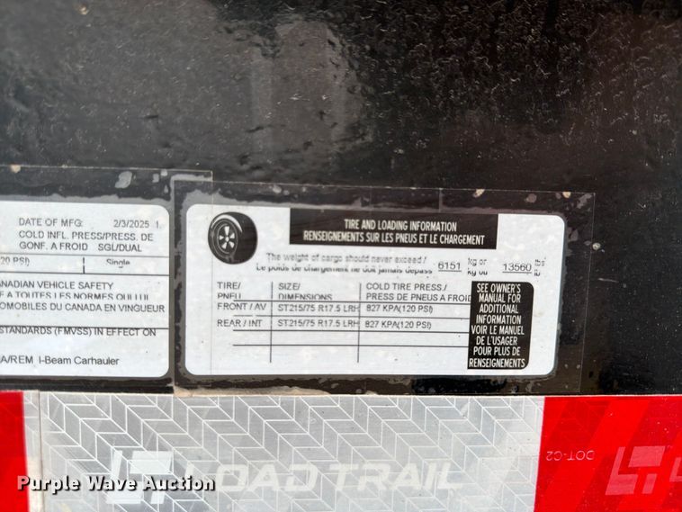 image for item FN5799 2025 Load Trail equipment trailer