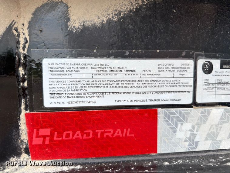 image for item FN5799 2025 Load Trail equipment trailer