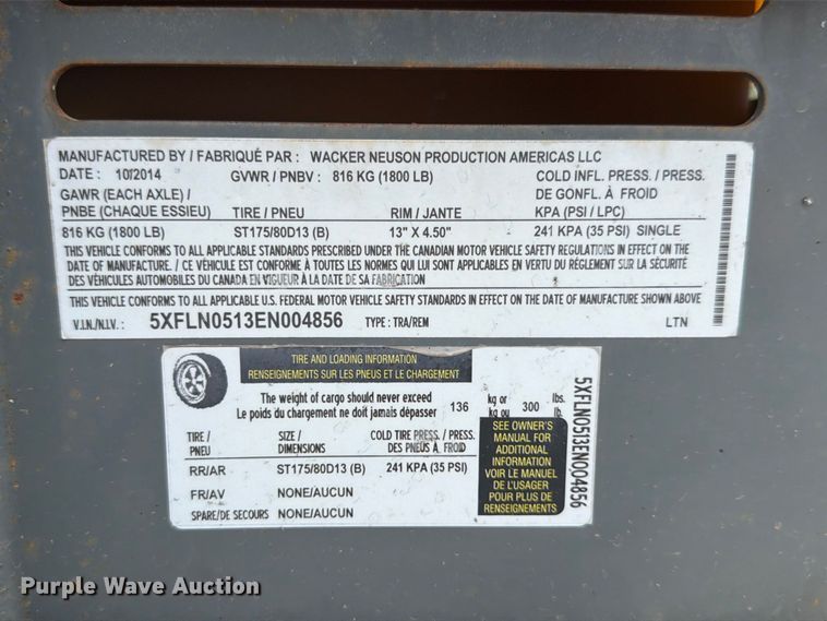 image for item FP3030 2014 Wacker Neuson LTN6 light plant