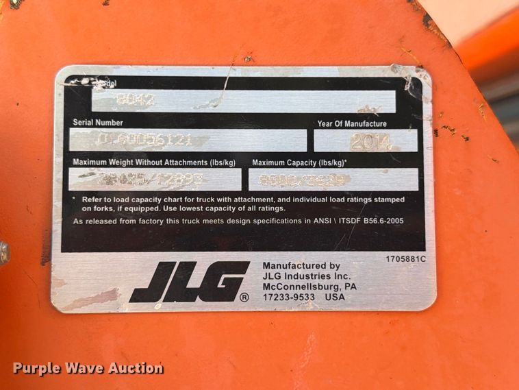 image for item FP3042 2014 JLG 8042 telehandler