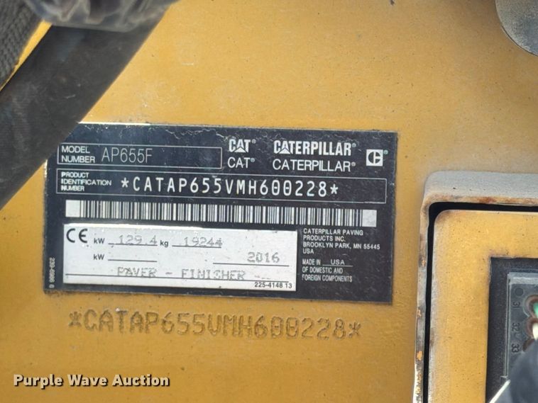 image for item FP4035 2016 Caterpillar AP655F paver